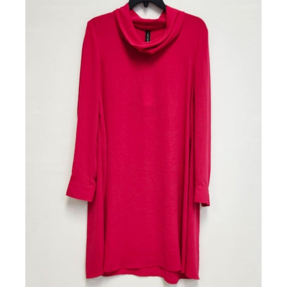Marc Cain Women's Raspberry Red/Pink Shirt Dress W/Cowl Neckline Size 4 & 6